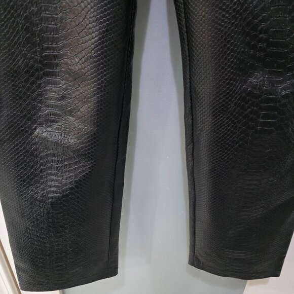 Wilfred Melina Pants Black Faux Leather Snakeskin Size 6 NWOT - Picture 7 of 12